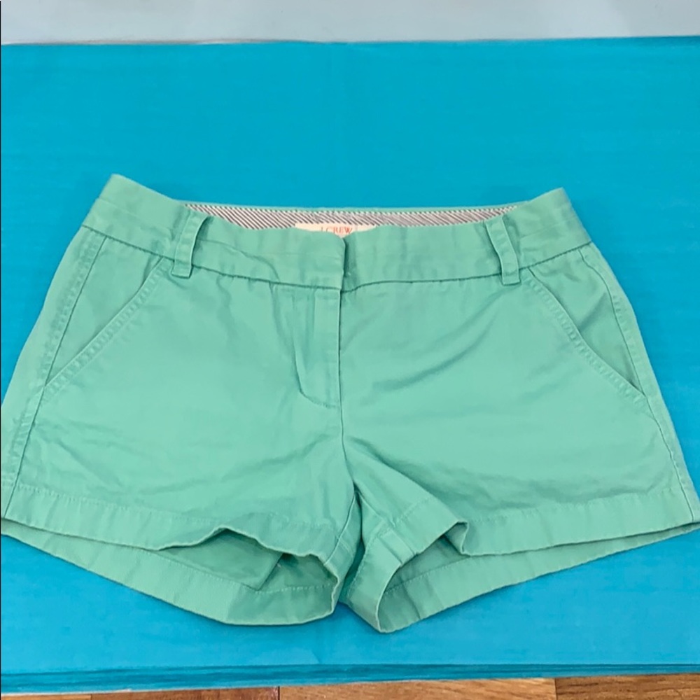 J.Crew cotton chino broken-in green shorts 3 inch